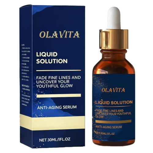 OLAVITA Liquid Solution Anti Aging Serum – New Upgraded Vitamin C Hydrating & Firming Facial Serum with Collagen Support, 1 Bottle