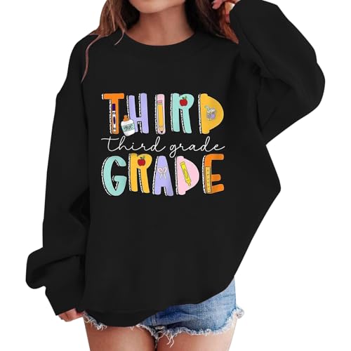Third Grade Graphic Sweatshirts for Boys Girls Back to School Clothes First Day of School Y2K Preppy Tees Tops