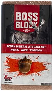 Boss Buck Boss Block Acorn Flavored 4lb Mineral Deer Attractant | Fast-Acting Powerful Long-Lasting Mineral Food Block for Deer