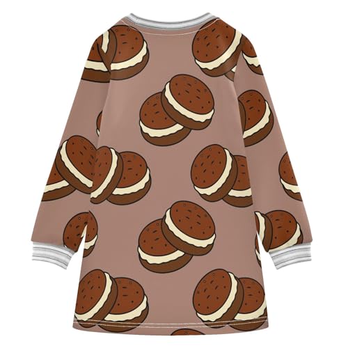 Sugar Cookies Girls Dresses Long Sleeve Sweatshirt Dress for Girls Winter Toddler Casual A Line Dresses Size 2-8T2
