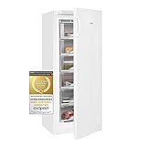 Exquisit Gefrierschrank GS184-H-100E weiss | 184 l Nutzinhalt | Tiefkühlschrank | 6 Gefrierschubladen | Schnell-Gefrierfunktion | Tiefkühler | Weiß