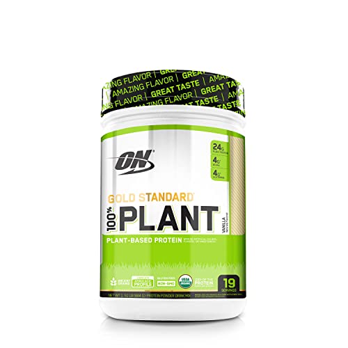 Optimum Nutrition Gold Standard 100% Organic Plant Based Protein Powder, Vitamin C for Immune Support, Vanilla, 1.51 Pound