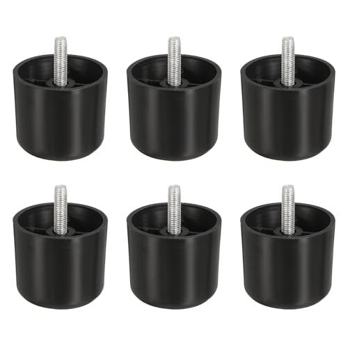 uxcell 6 patas de plástico para muebles de 2 x 2.17 pulgadas, patas cónicas de repuesto para silla, sofá, tocador, gabinetes, cama, color negro