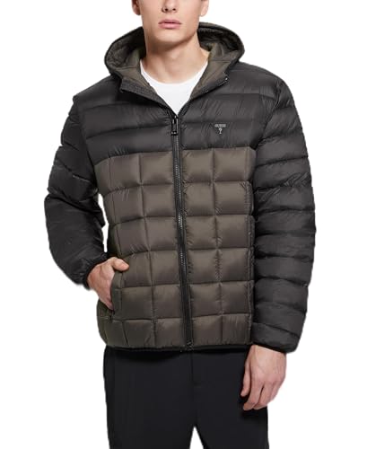 GUESS Men's Jacob Quilted Pack Hooded Jacket
