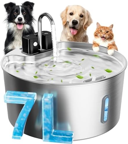 Dog Water Fountain for Large Dogs, 7L/1.8Gal 4200mAh Cordless Wat...