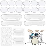 MIKIMIQI Drum Dampeners - 16 Pcs Gel Pads, Round & Long Silicone Drum Silencers for Tone Control