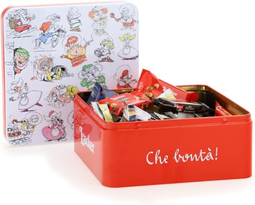 Loacker, Latta Gnometti Best Of, Mix di Bontà Minis in una Confezione Regalo Latta con Snack Monoporzione, Bontà a Base di Cioccolato al Latte, Fondente e Bianco, Idea Regalo, 1 Confezione da 307,5 g