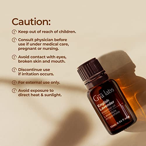 Gya Labs Pure English Lavender Oil Essential Oil For Diffuser- 100% Natural Therapeutic Grade Lavender Oil Essential Oils For Skin - Lavender Essential Oil For Hair Growth (0.34 Fl Oz) #TOP7