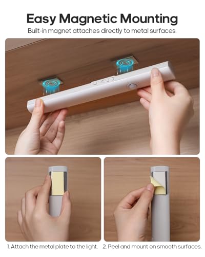 Image of Motion Sensor Light Indoor, Rechargeable Battery Operated Under Cabinet Lighting Wireless, Closet Lights Motion Sensored Night Light,Under Counter Lights for Kitchen, Shelves, Stair