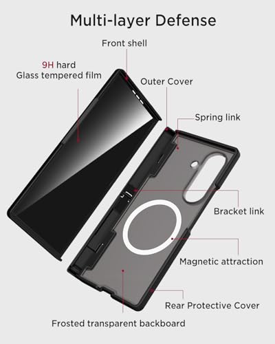 Coque Mag-Safe Samsung Z Fold 7 Antichoc avec Support et Anti-Espion