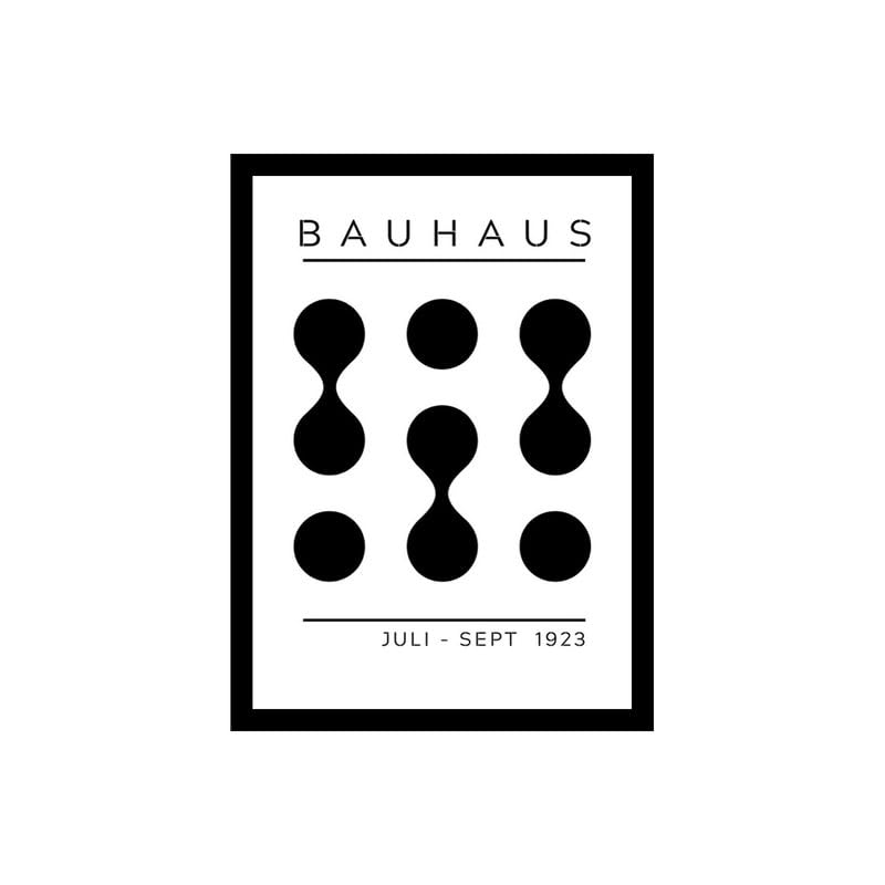 Image of BLINKART Vintage Bauhaus Retro Geometric Aesthetic Poster Gallery | Colorful Wrap Framed For Home Office Studio Living Room Modern Art Studio Decoration Abstract Shapes | (d98) | 13x10 Inch