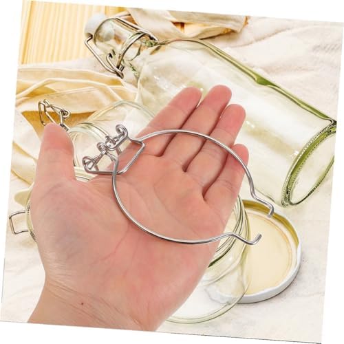 NUOBESTY 12 adet parçalı paslanmaz çelik tel kilit mandalı, konserve kavanozları için, geniş ağızlı paslanmaz uzun ömürlü tel saplar, güvenli saklama ve kolay kullanım için - Görsel 5