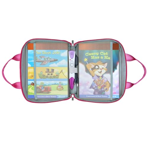 Carrying Bag Compatible with Leapfrog LeapReader System Learn-to-Read 10 Book Mega Pack, Compatible with Leapfrog LeapReader Reading and Writing System, Pink