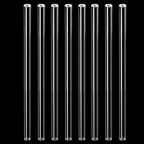 8pcs 1/2 x 12in Acrylic Dowel Rods Sticks, Clear Round Plastic Rods for DIY Crafts Plant Stakes Curtain Pulls Retaining Rods Shower Rods