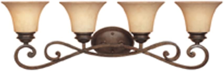 Designers Fountain 81804-FSN Mendocino 4 Bathroom Vanity Light Fixture, Brown