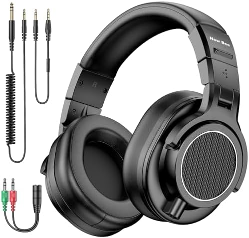 New Bee Wired Over Ear Headphones, Studio Headphones with 50mm Dr...