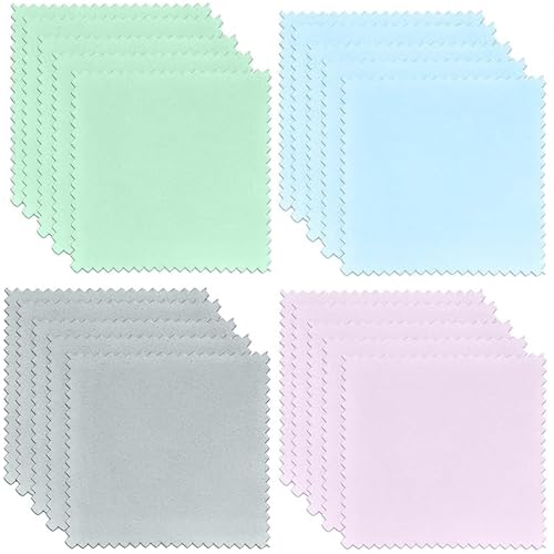 Panno di Pulizia Gioielli Argento, 20 pz, 8x8 cm, Flanella Riutilizzabile