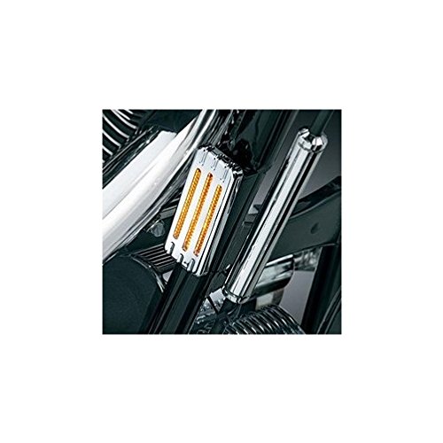 Kuryakyn 9002 Motorcycle Accent Accessory: Large Reflector Covers for Honda, Yamaha Motorcycles, Chrome, 1 Pair