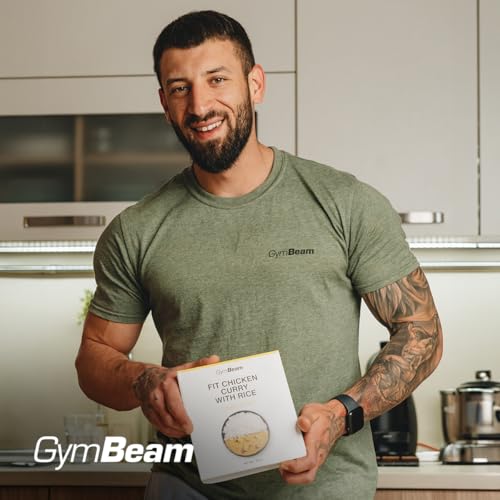 GymBeam FIT Fertigmahlzeit Hähnchen Curry mit Reis - Vollwertige Mahlzeit, hoher Proteingehalt, saftige Hähnchenfilets, mit Kokosmilch und Gemüse, einfach Zuzubereiten, ideal fürs Reisen, 420 g