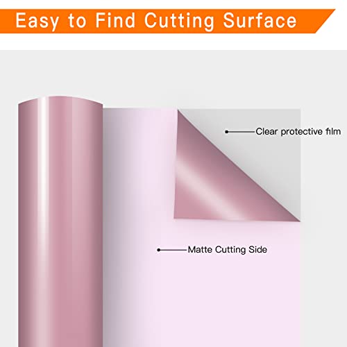 Htvront Htv Vinyl Rolls Heat Transfer Vinyl - 12" X 35Ft Rose Gold Htv Vinyl For Shirts, Iron On Vinyl For Cricut & Cameo - Easy To Cut & Weed For Heat Vinyl Design (Rose Gold) #TOP2