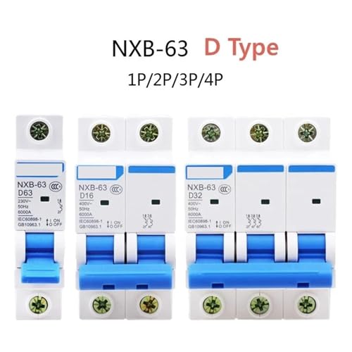 MCB DZ47 NXB-63 disjoncteur type D 6A pour éviter les coupures intempestives