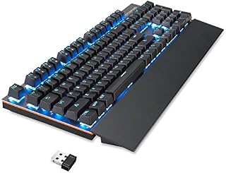 MOTOSPEED 2.4GHz Wireless/USB Wired Mechanical Keyboard 104Keys Led Backlit Black Switches Gaming Keyboard