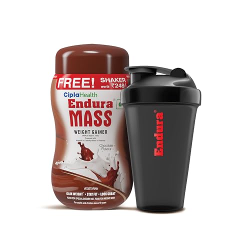 Image of Endura Mass Weight Gainer 500 g Chocolate Flavour Shaker Free | Ideal for Children above 10 years, men, women & athletes