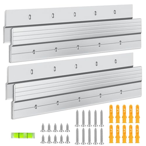 ELNLE Rail Fixation Miroir Lourd z Support de Montage Crochet Fixation Cadre Lourd, 30,5cm Accroche Miroir Mural Tableau Lourd, pour Cadre Lourd, Tête de Lit,...