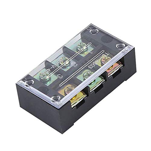 5Pcs 3 Positions Dual Rows 600V 45A Screw Wire Barrier Block Terminal Strip Block Tb-4503L With Removable Clear Plastic Insulating Cover #TOP4