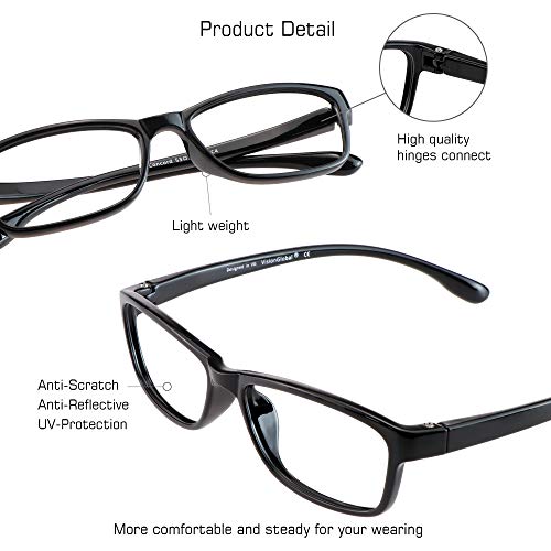 Image of VisionGlobal Blue Light Blocking Glasses for Women Men, Computer Reading, TV Glasses, Stylish Oval /Square Frame
