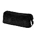 Produktbild Merkts Süßes achteckiges Federmäppchen, flauschig, weich, Kosmetiktasche für Kinder, Schule, Lernen, Geschenk, Schulbedarf, schwarz