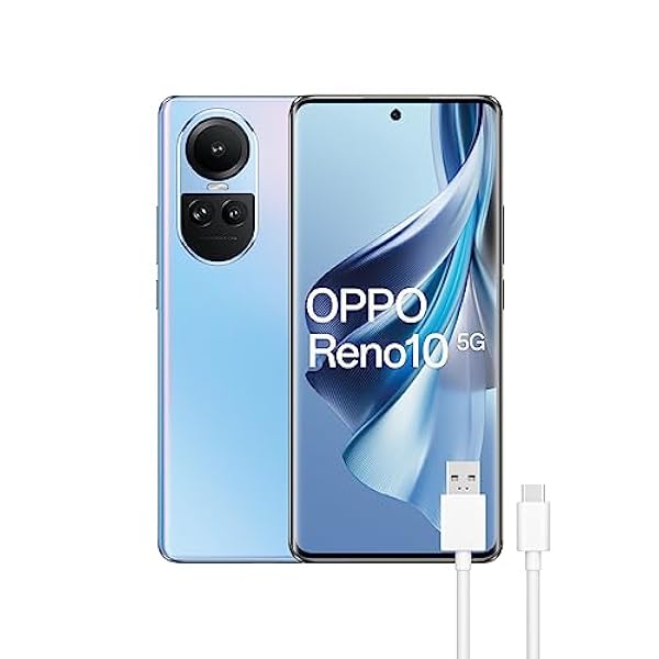 OPPO Reno10 5G - Smartphone Libre, 8GB 256GB, Pantalla AMOLED 6.7", Cámara 64 8 32 MP, Android, Batería 5000mAh, Carga Rápida 67W - Azul