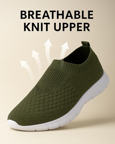 Image of Kraasa Tread Walking Shoes for Men | Knitted Slip-On Sneakers