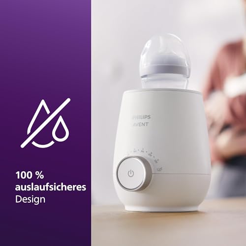 Philips Avent Schneller Premium-Fläschchenwärmer, mit intelligenter Temperaturregelung, Wasserbadtechnologie, automatischer Abschaltung, Modell SCF358/00