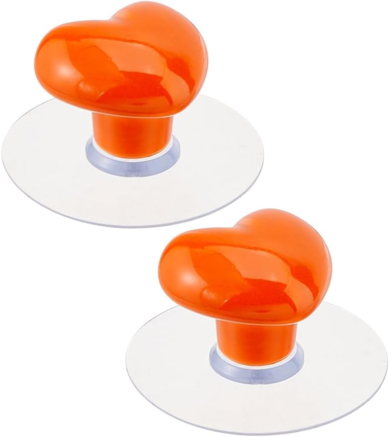 DICOSMETIC 2 Sets Cute Quilting Ruler Grip Quilt Ruler Suction Cup Knobs Ceramics Heart Handle with Suction Cups for Sewing Crafting Screen Repair Tools