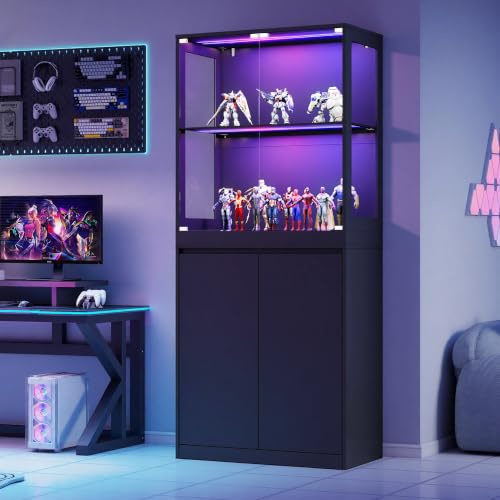 Image of AMERLIFE Modular DIY RGB Display Cabinet, 32 x 16 x 72.5 Inch