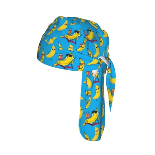 DEKIFNHG Funny Banana Adjustable Sweat Quick-Drying Cycling Cap Sports Bandanas Skull Caps for Men Women Do Rag Breathable Helmet Liner