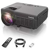 Mini Projector, Asnish Portable Bluetooth Projector Home Theater with 50000 Hrs LED Lamp Life, Full HD 1080P Supported , Compatible with TV Stick, Switch, Laptop, PS5,TF, USB, VGA, HDMI (Black)