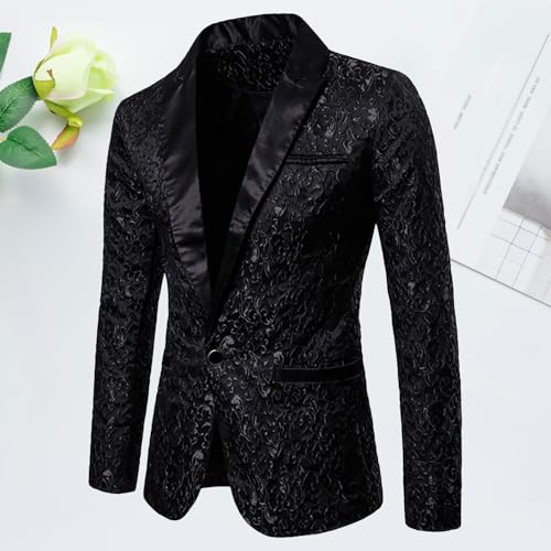 ZYXTIM Mens Shiny Sequin Blazer Jackets One Button Slim Fit Suit Jacket Shawl Lapel Tuxedo Party Dinner Prom Tuxedo Jacket2