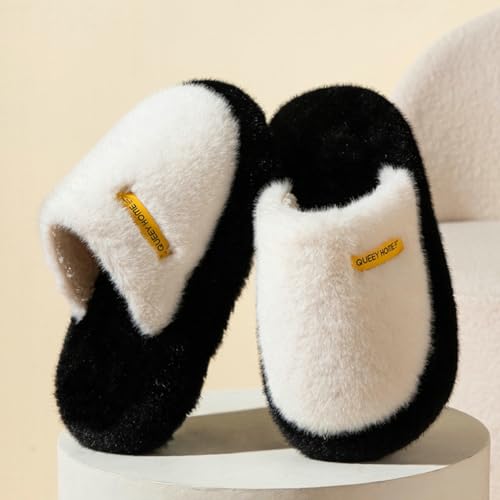 Fashion Thick Soled Cloud Soft Classic Solid Color Warm Furry Cotton Slippers for Women Home Outdoor Wear2