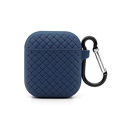 TOFO Good Material Soft Silicone Compatible for Air pod Full Protective Shockproof Cover Set (AIR POD NOT INCULDED) (Dark Blue)