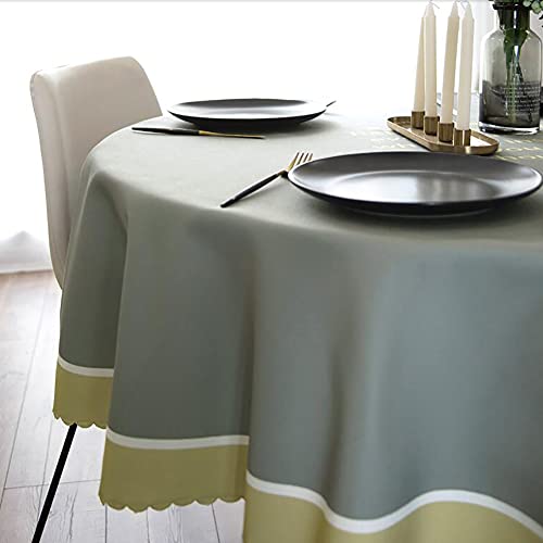 Nappe ronde imperméable en linge anti-taches pour table extérieure