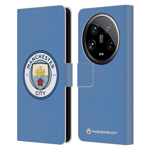 Head Case Designs Officially Licensed Manchester City Man City FC Home 2021/22 Badge Kit Leather Book Wallet Case Cover Compatible with Xiaomi 14 Ultra