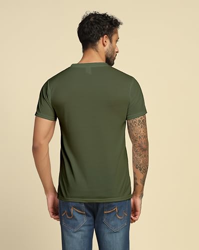 Image of VastraVibes Cotton Regular Fit T-Shirt Round Neck Casual Mens Plain Tshirt