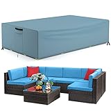 Outdoor Sectional Cover, 126”x 64”x 29”, Waterproof Patio Furniture Cover, 600D Durable...