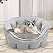 Lit Apaisant Pour Animaux Compagnie Avec Peluche Chaude Et Douce, Canapé Nid Rond Lavable, Adapté Aux Chiens Petite Et Moyenne Taille, Canapé Chaud Pour Chiots Chenil, Sac Couchage Luxe Pour Lit Chat