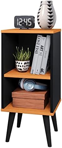 Mesa De Cabeceira Mudo Charme Retro Com Nicho Quarto Cama (Preto)