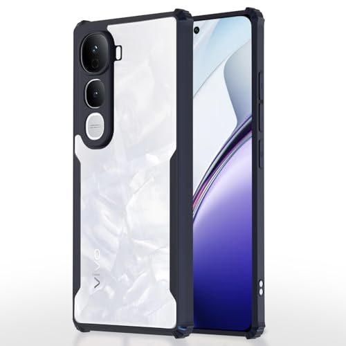 Image of Pikkme Back Cover for Vivo Y400 Pro 5G | Ultra Hyrbid | Full Camera Protection | Raised Edge | Crystal Clear Transparent Bumper Case (Blue)