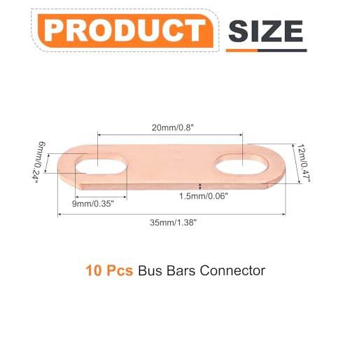 QUARKZMAN Bus Bar Verbinder 10Stk Rasterabstand 0.8(20mm) Rotkupfer Flachbusbar Vernickelt Für LiFePO4 Zellen Lithium Batterie Busbar Verbinder Rotkupfer