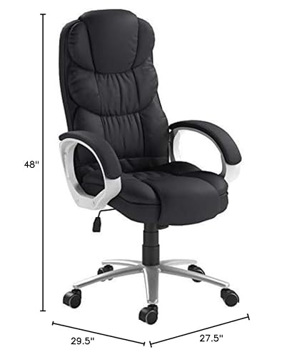 Bestoffice Office Chair Cheap Desk Chair Ergonomic Computer Chair With Lumbar Support Arms Headrest Pu Leather Modern Rolling Swivel Executive Chair For Back Pain Women Men Adults,Black #TOP2